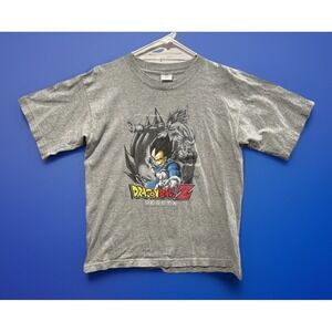 Vintage 1999 Dragon Ball Z Vegeta Anime T Shirt Adult Size XL Gray 90s Boxy Fit